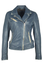 Chaqueta de cuero Sofia RF, azul denim.