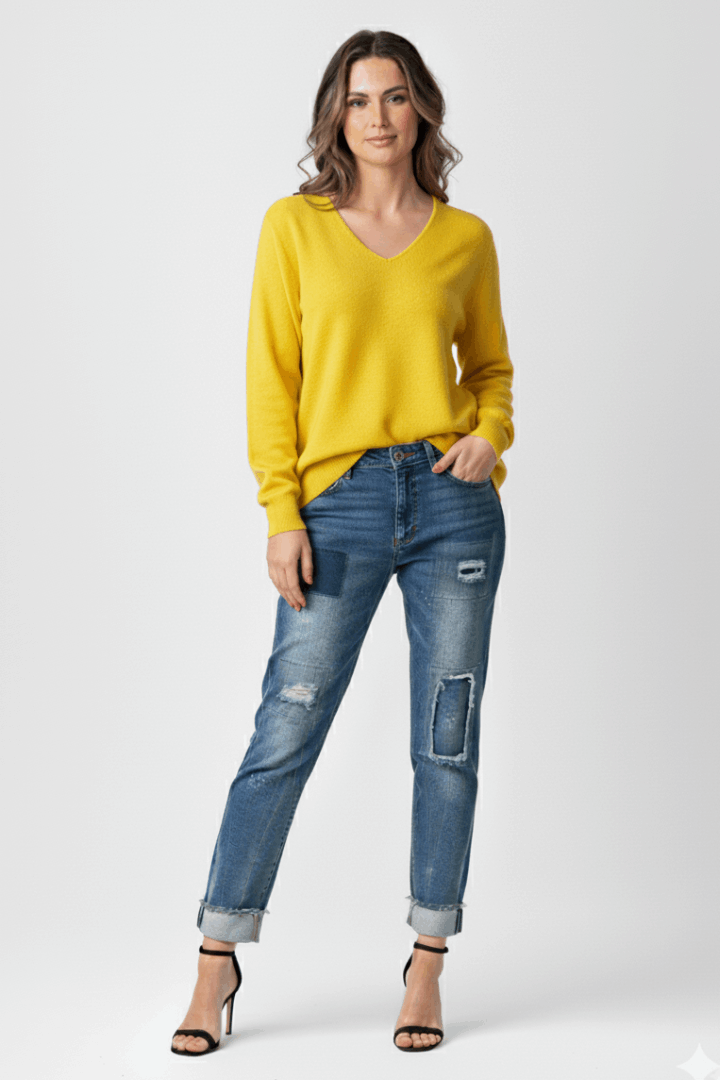 Soft V-Neck Tunic Sweater