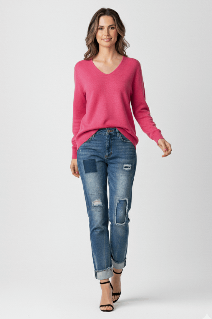 Soft V-Neck Tunic Sweater