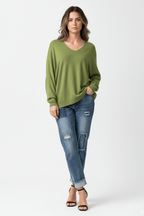 Soft V-Neck Tunic Sweater