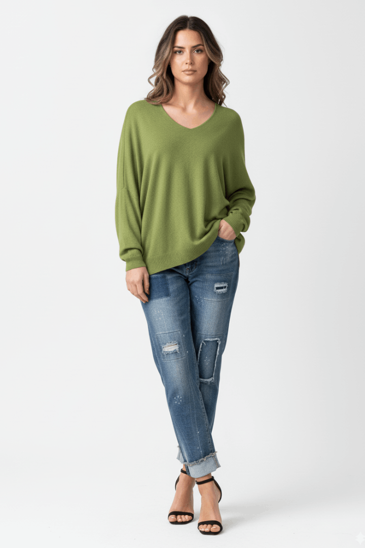 Soft V-Neck Tunic Sweater