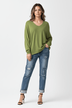 Soft V-Neck Tunic Sweater
