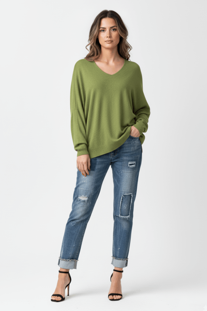 Soft V-Neck Tunic Sweater
