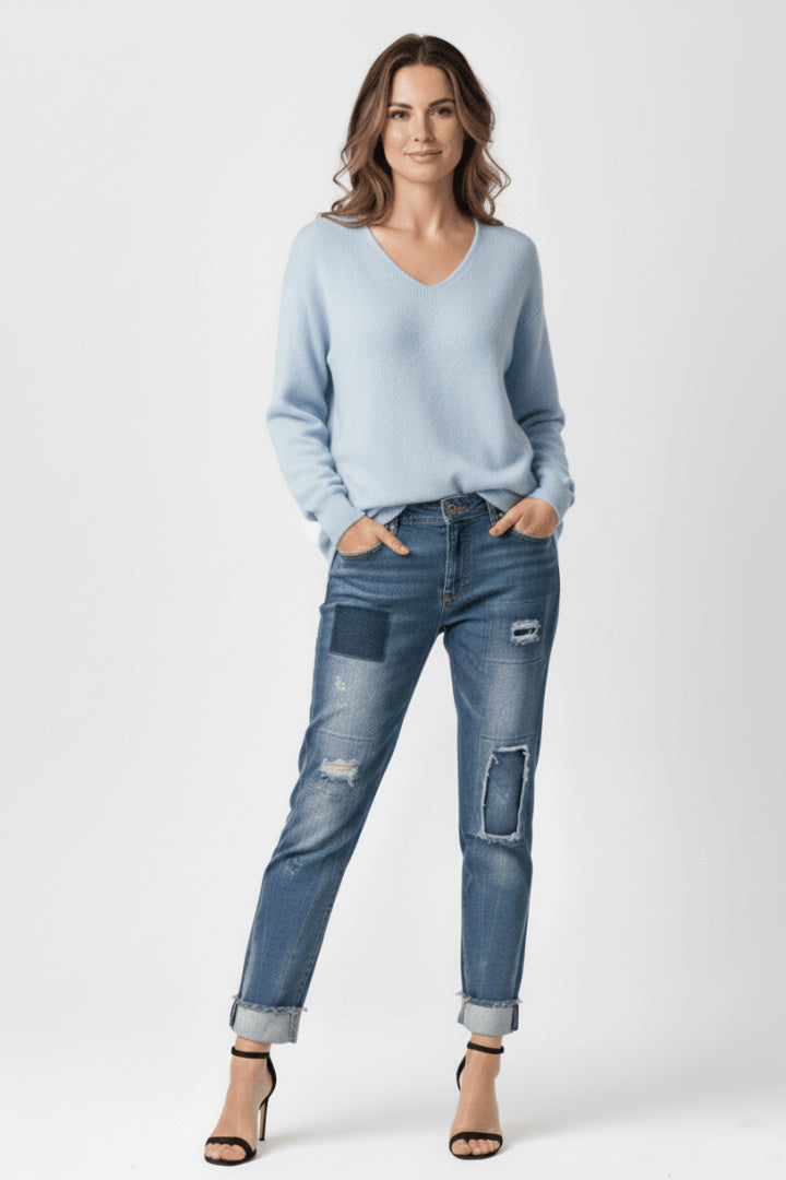 Soft V-Neck Tunic Sweater