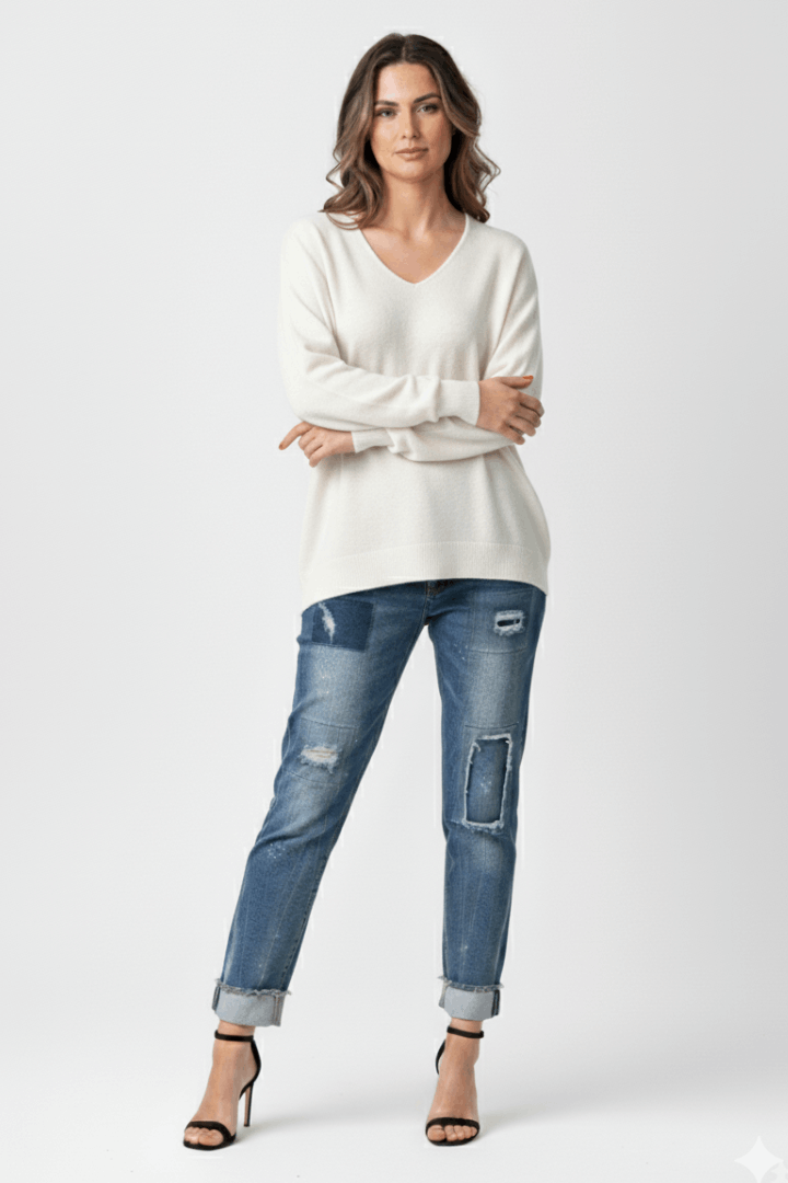 Soft V-Neck Tunic Sweater