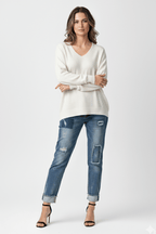 Soft V-Neck Tunic Sweater