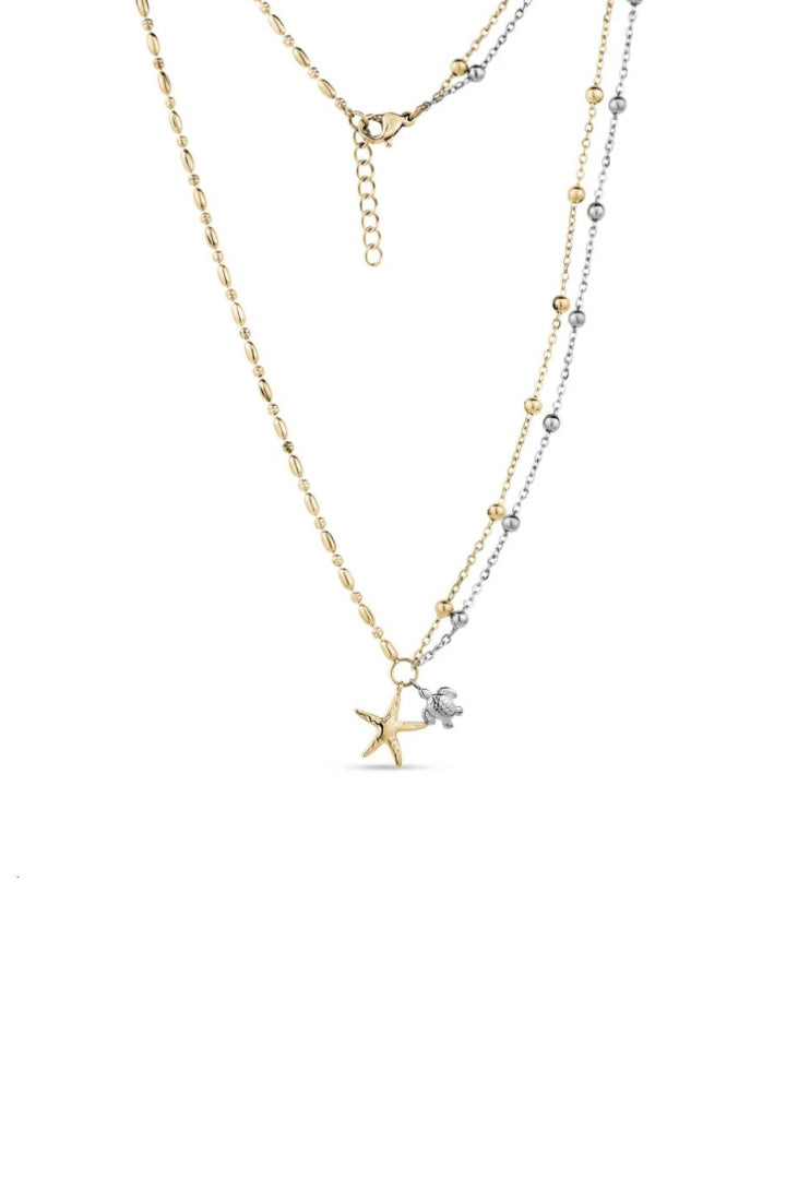 Collar con Dije Doble Estrella de Mar