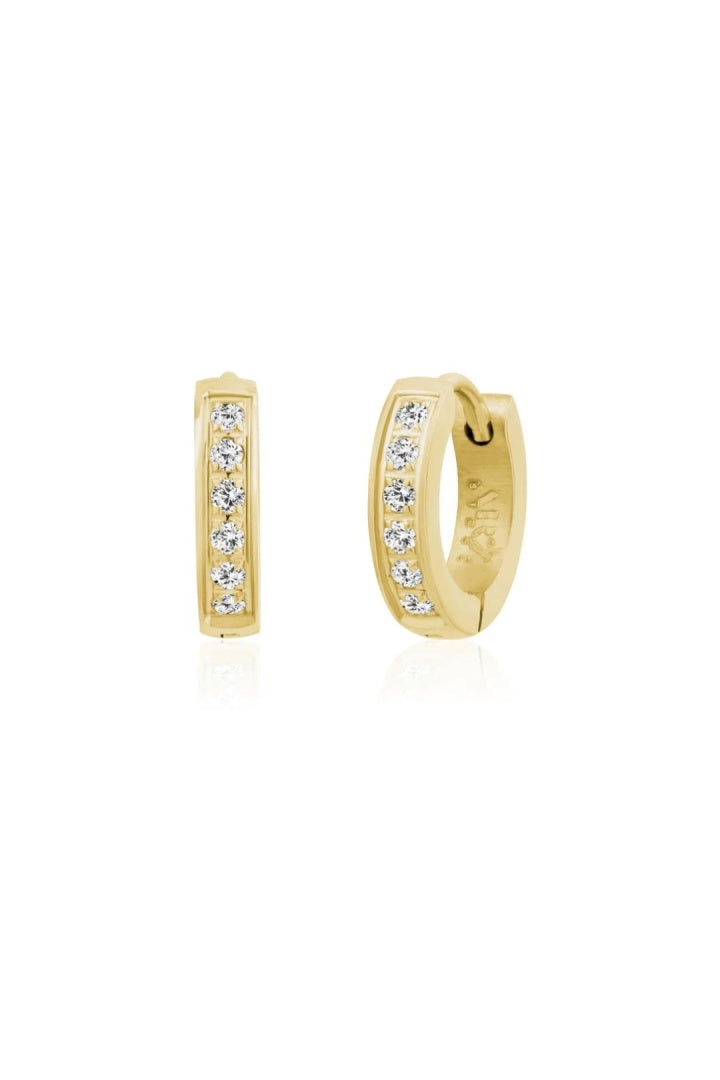 Pendientes de aro Huggie con gemas