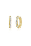 Pendientes Huggie Delgados con Piedras Engastadas