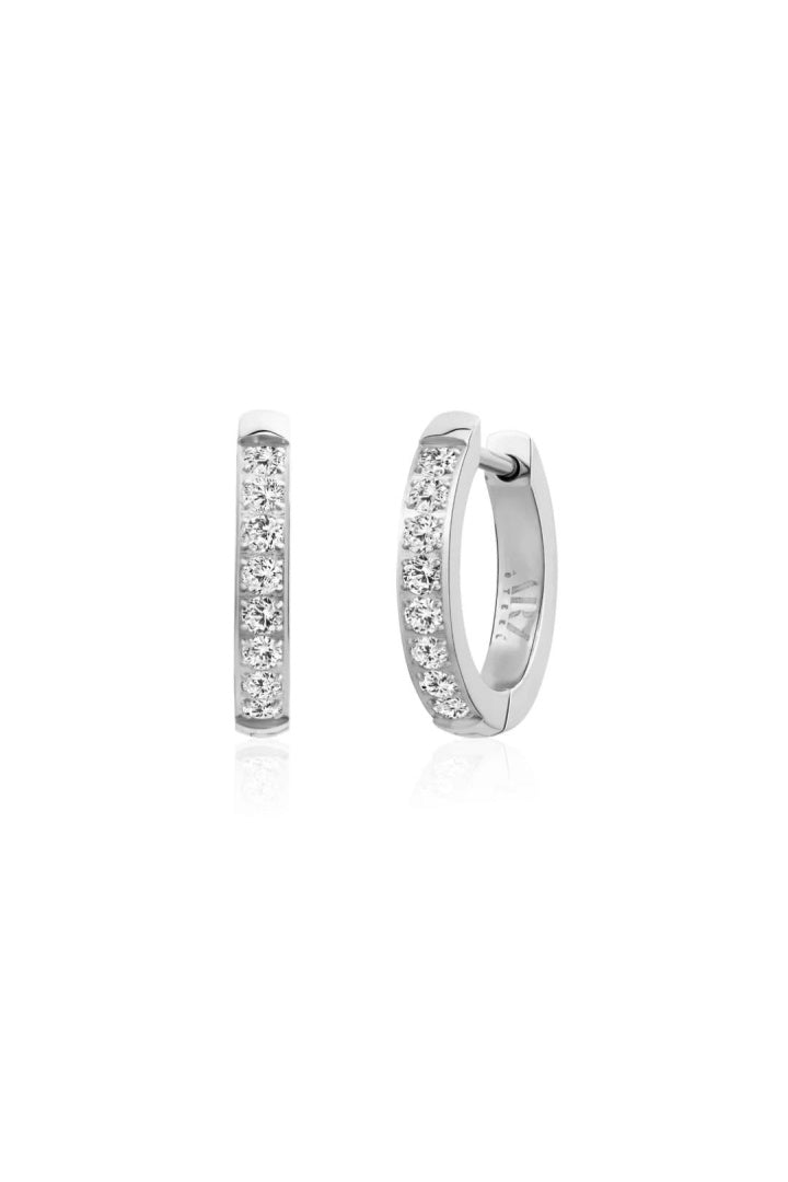 Boucles d'oreilles créoles fines serties de pierres