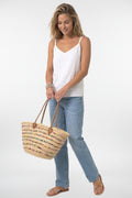 Straw Tote Rainbow Bag