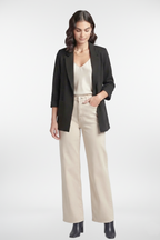 Stretch One Button Collar Blazer