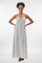 Striped Crinkle Cotton Strappy Dress