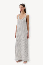 Striped Crinkle Cotton Strappy Dress