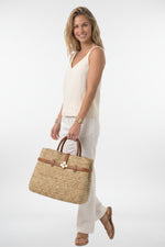 Tabacco Leather Woven Tote