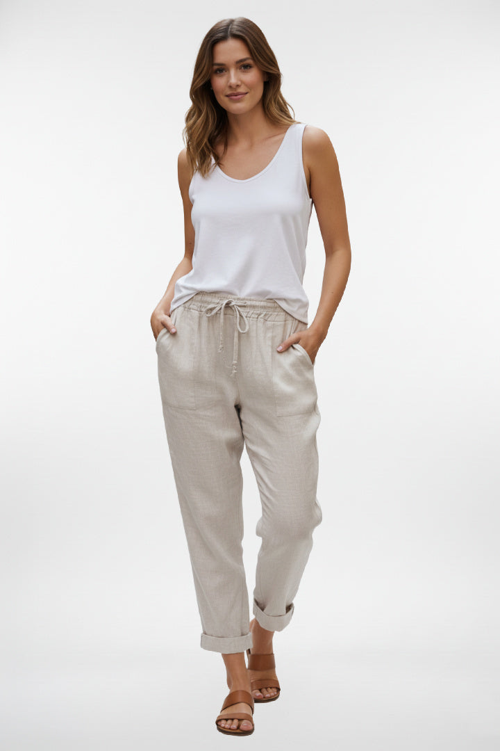 Tapered Linen Pants