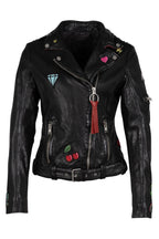 Veste en cuir Tavi 2 RF, noire