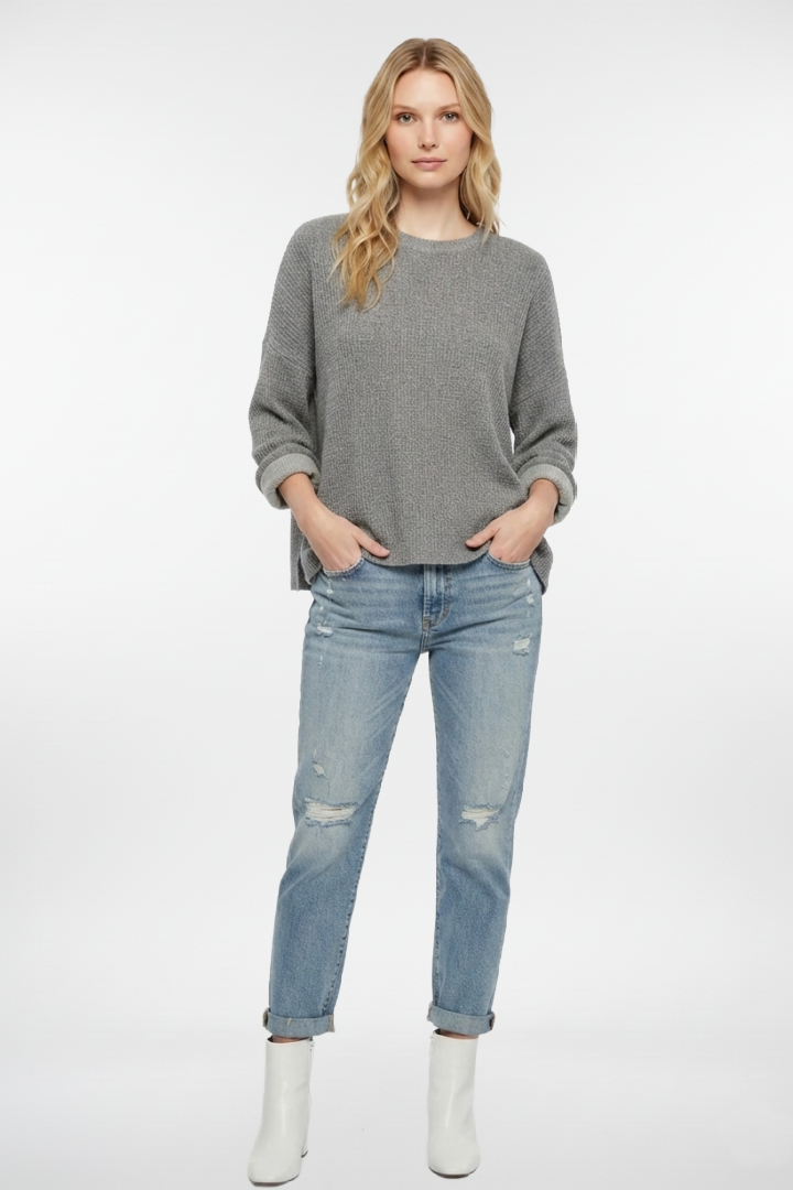 Textured Long Sleeves Top