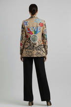 The "Peace & Love" Graffiti Art Blazer