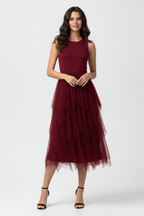 The 'Whisper' Ruffle Tulle Midi Dress