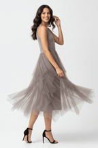 The 'Whisper' Ruffle Tulle Midi Dress