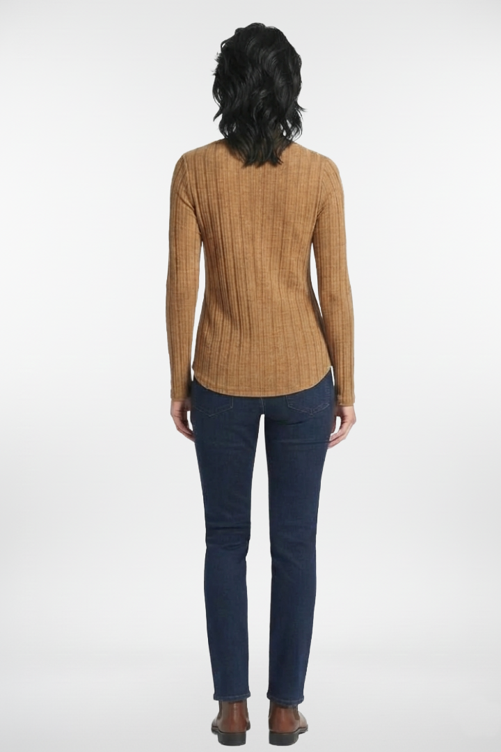 Tobacco Brown Long-Sleeve Top