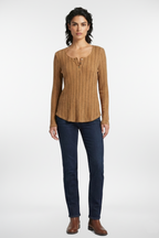 Tobacco Brown Long-Sleeve Top