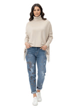 Turtleneck Knitted Fringe Sweater