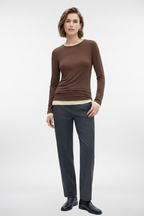 Two-Tone Soft Long-Sleeve Top