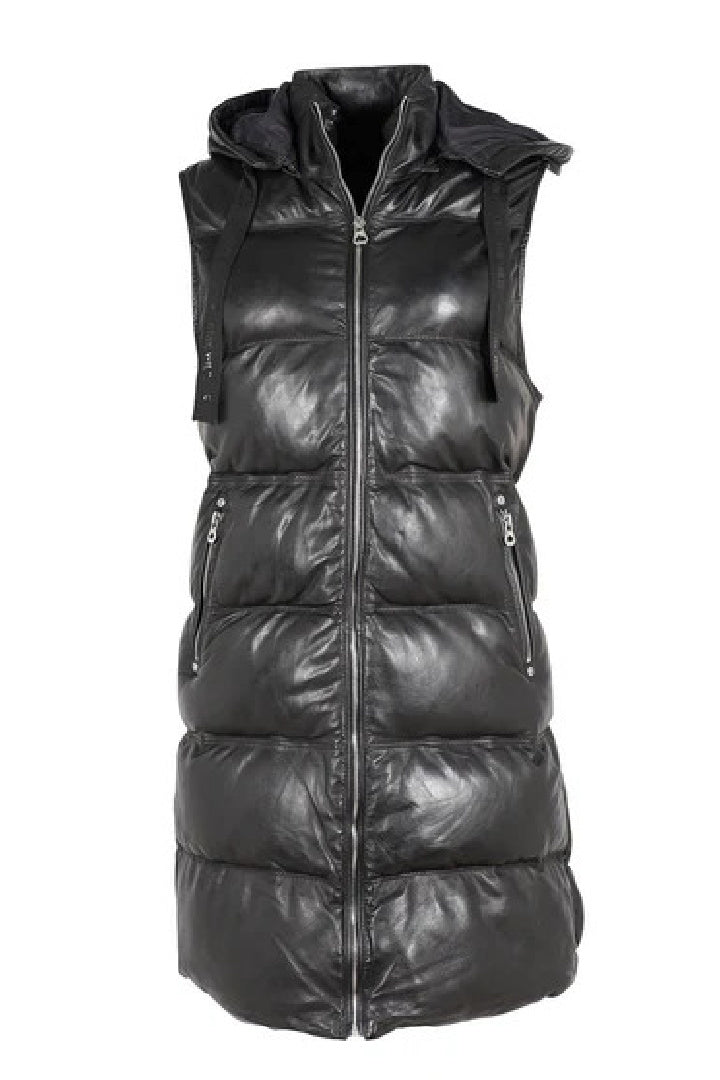 Veo CF Leather Vest, Black