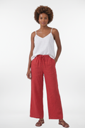 Pantalones anchos de lino con cordón