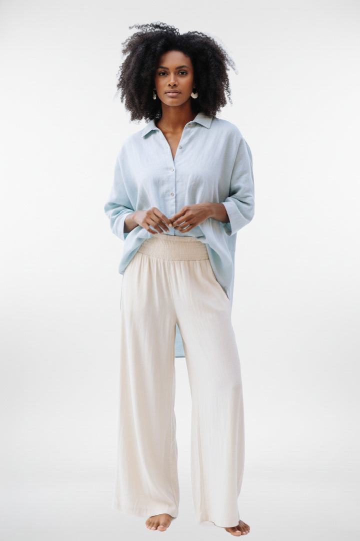 Wide Leg Linen Palazzo Pants