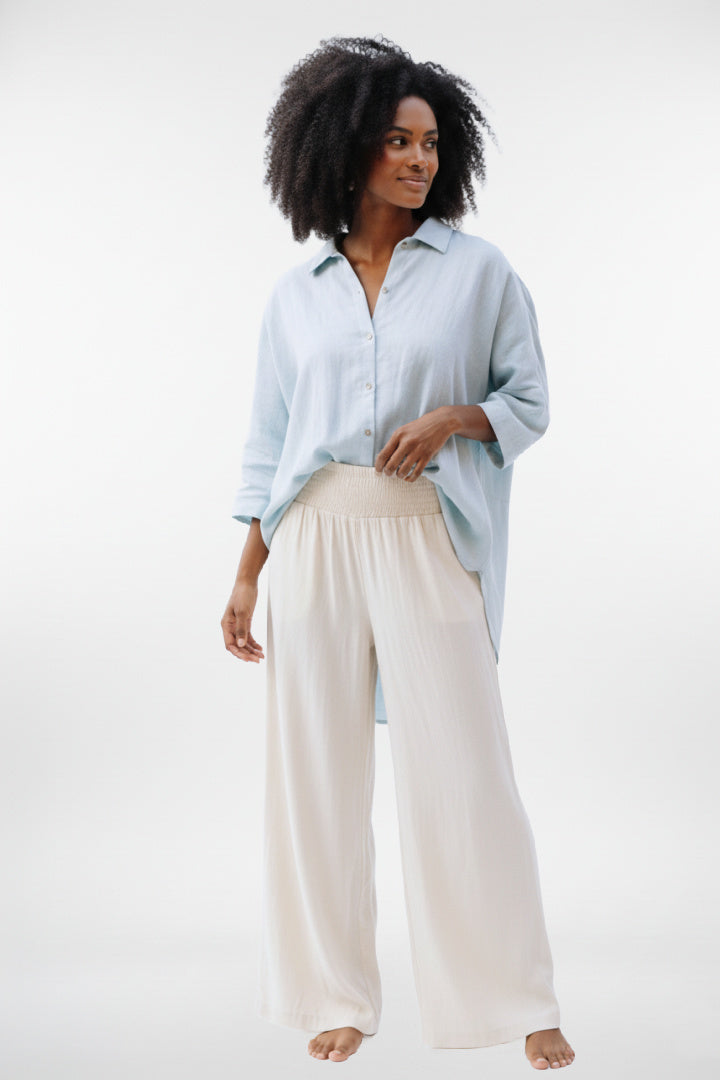 Wide Leg Linen Palazzo Pants