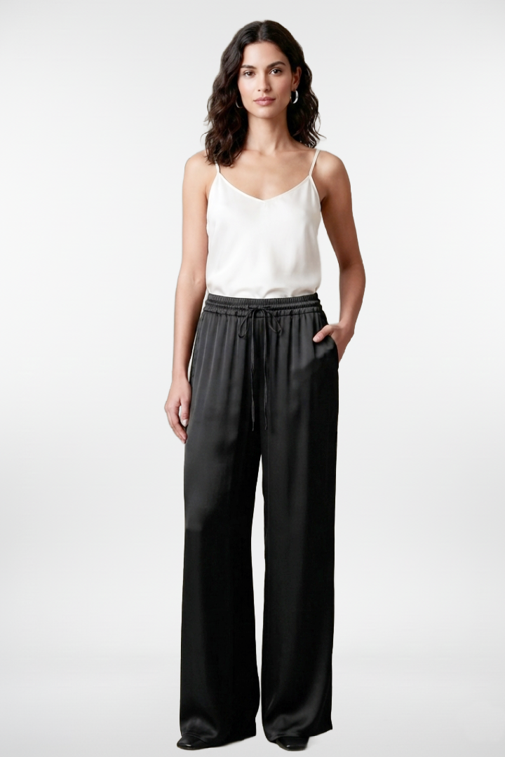 Wide Leg Silky Trousers