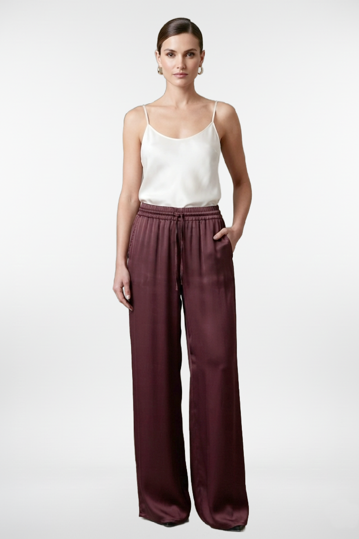 Wide Leg Silky Trousers