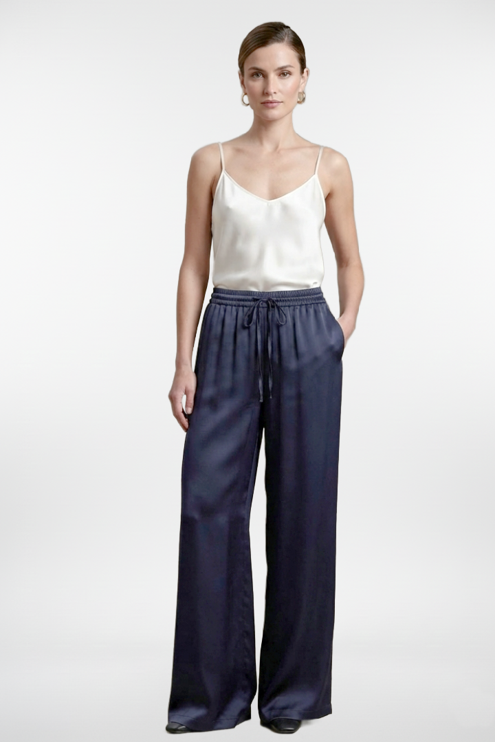 Wide Leg Silky Trousers