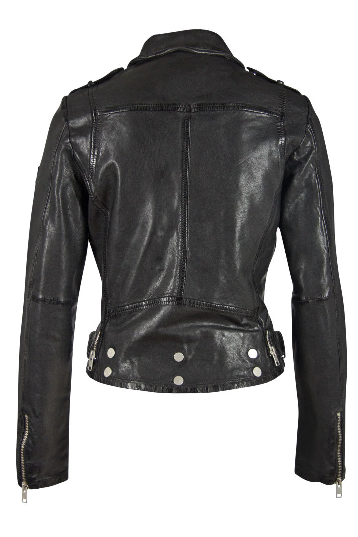 Veste en cuir Wild 2 RF, noire