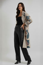 "You are not late" Graphic Print Statement Coat