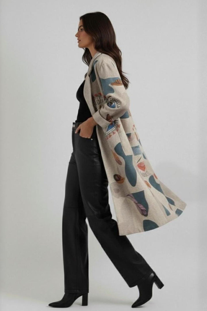 "You are not late" Graphic Print Statement Coat