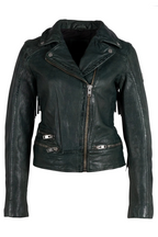 Zoe RF Leather Jacket, Dark Cedar