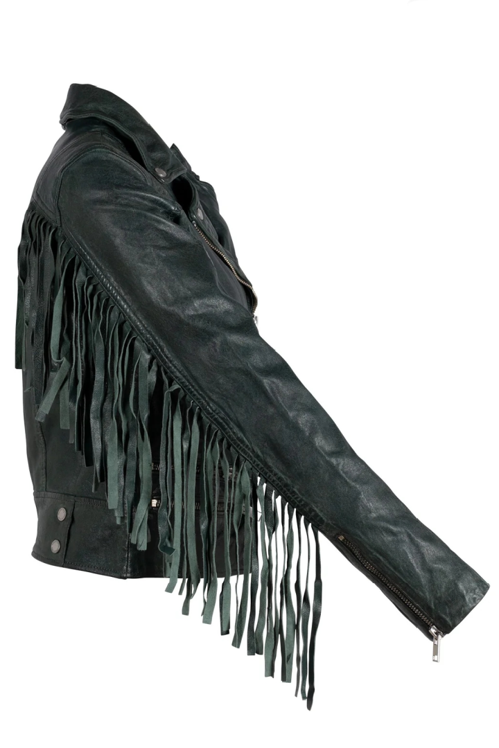 Zoe RF Leather Jacket, Dark Cedar