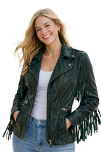Zoe RF Leather Jacket, Dark Cedar