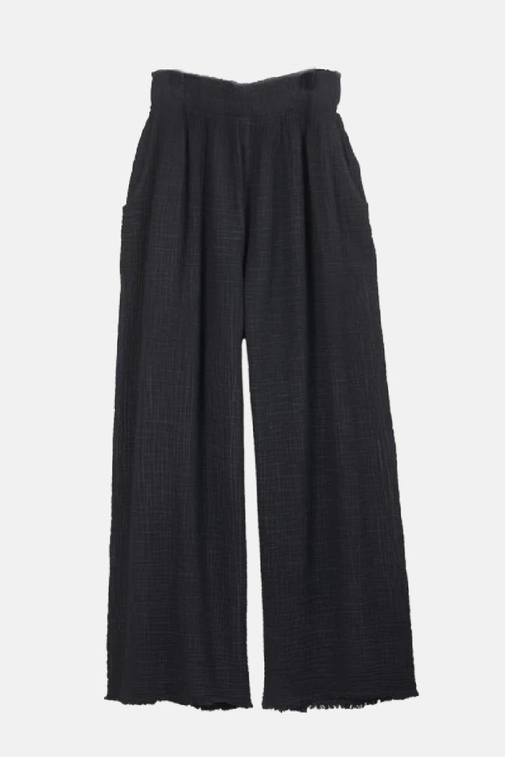 Black Crinkle Palazzo Pants