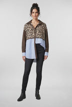 Long Sleeve Color Block Mix Shirt