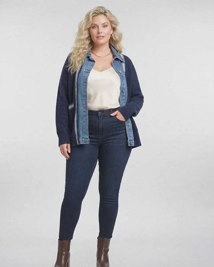 Cardigan Knit and Denim