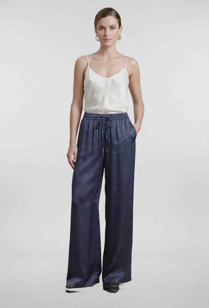 Wide Leg Silky Trousers
