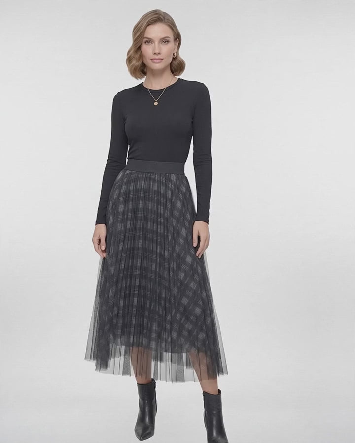 Bloom Reversible Plaid & Sparkle Tulle Skirt
