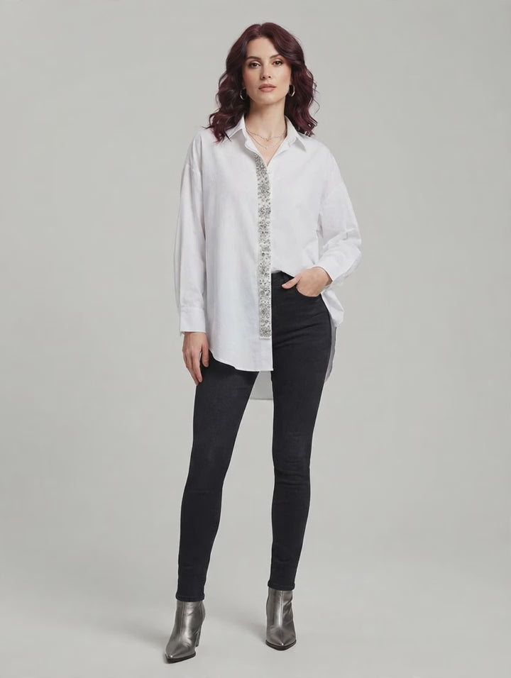 Embroidery Long Sleeve Blouse
