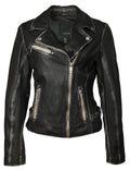 Veste en cuir Sofia RF, Noir