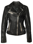 Sofia RF Leather Jacket, Black